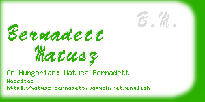 bernadett matusz business card